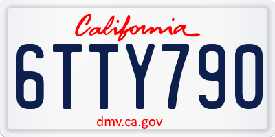 CA license plate 6TTY790