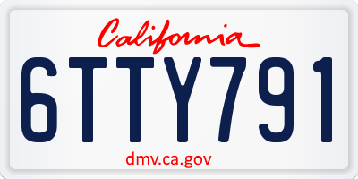 CA license plate 6TTY791