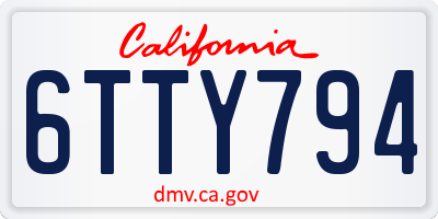 CA license plate 6TTY794