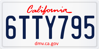 CA license plate 6TTY795