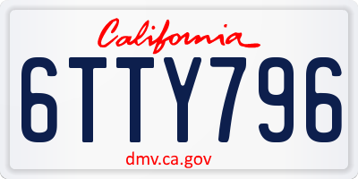 CA license plate 6TTY796