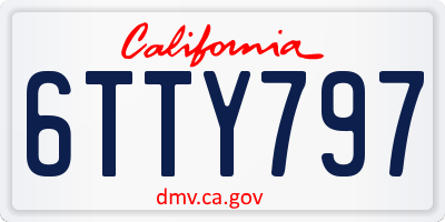CA license plate 6TTY797