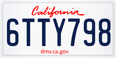 CA license plate 6TTY798