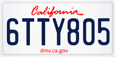 CA license plate 6TTY805