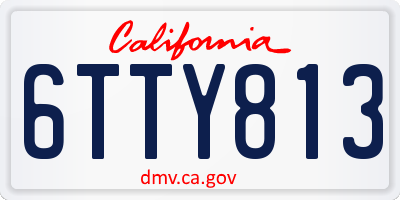 CA license plate 6TTY813