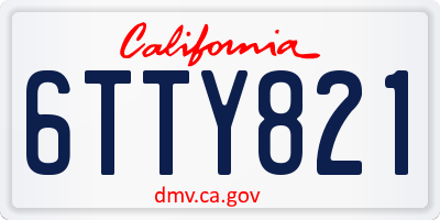 CA license plate 6TTY821