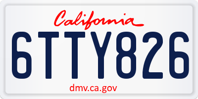 CA license plate 6TTY826