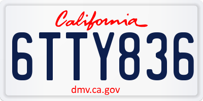 CA license plate 6TTY836