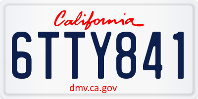 CA license plate 6TTY841