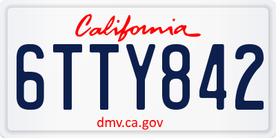 CA license plate 6TTY842