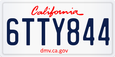 CA license plate 6TTY844