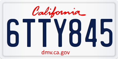 CA license plate 6TTY845