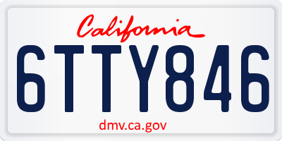 CA license plate 6TTY846