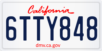 CA license plate 6TTY848