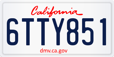 CA license plate 6TTY851