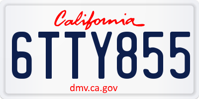 CA license plate 6TTY855