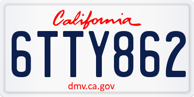CA license plate 6TTY862