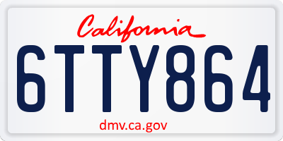 CA license plate 6TTY864