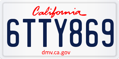 CA license plate 6TTY869