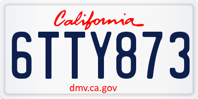 CA license plate 6TTY873