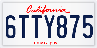 CA license plate 6TTY875