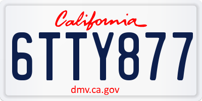 CA license plate 6TTY877