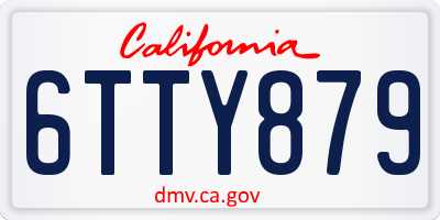 CA license plate 6TTY879