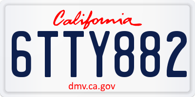 CA license plate 6TTY882