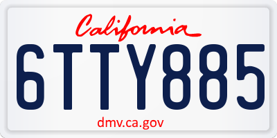 CA license plate 6TTY885