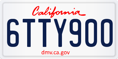 CA license plate 6TTY900