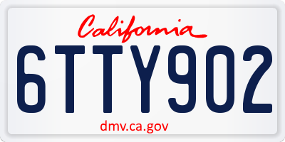 CA license plate 6TTY902