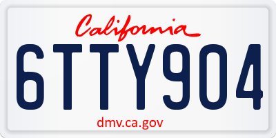 CA license plate 6TTY904