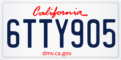 CA license plate 6TTY905