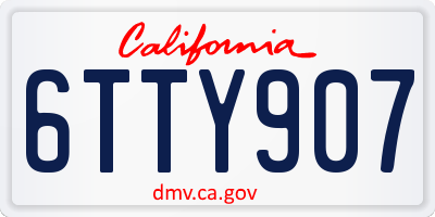 CA license plate 6TTY907