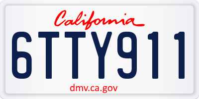 CA license plate 6TTY911