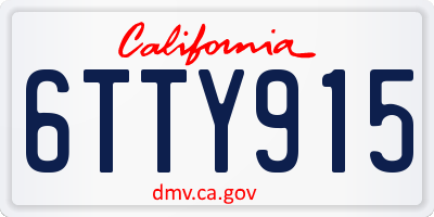 CA license plate 6TTY915