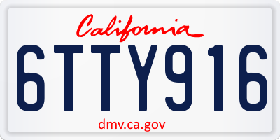 CA license plate 6TTY916
