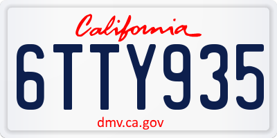 CA license plate 6TTY935