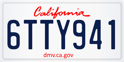 CA license plate 6TTY941