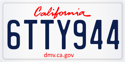 CA license plate 6TTY944