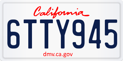 CA license plate 6TTY945
