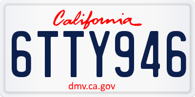 CA license plate 6TTY946