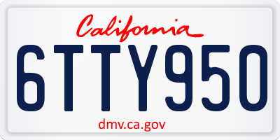 CA license plate 6TTY950