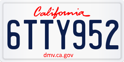 CA license plate 6TTY952