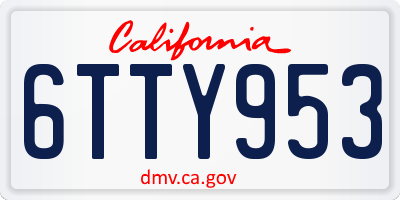 CA license plate 6TTY953