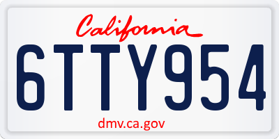 CA license plate 6TTY954
