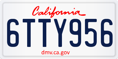 CA license plate 6TTY956