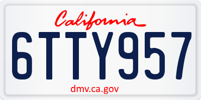 CA license plate 6TTY957