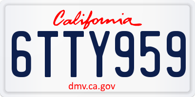 CA license plate 6TTY959