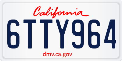 CA license plate 6TTY964